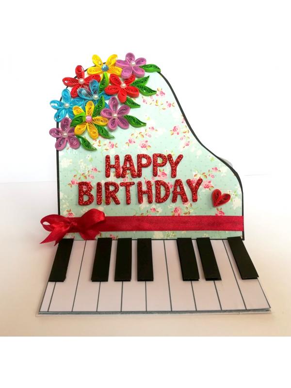 Buy Piano Style Birthday Greeting Card | QuillingTreasures.com